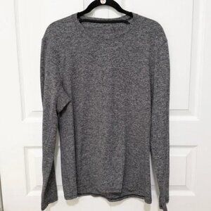 Men Lululemon Crew Neck Long Sleeve in Heathered Gray